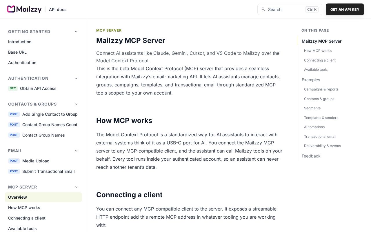Preview of Mailzzy Mcp