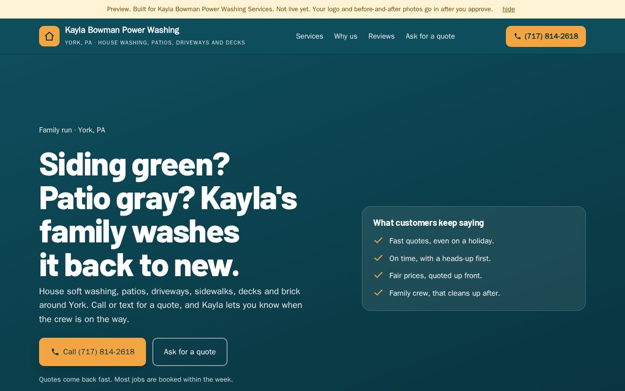 Preview of Kayla Bowman Power Washing Services Preview