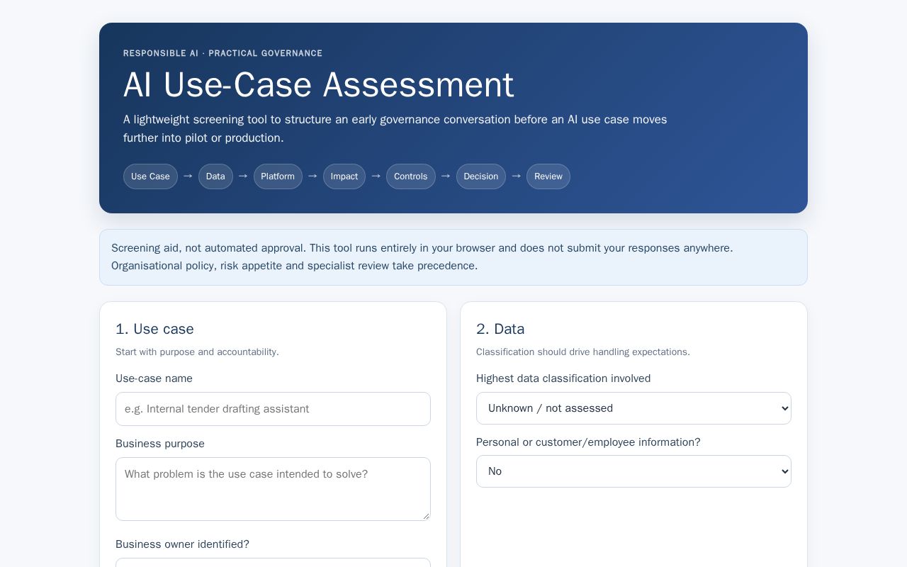 Preview of AI Use-Case Assessment