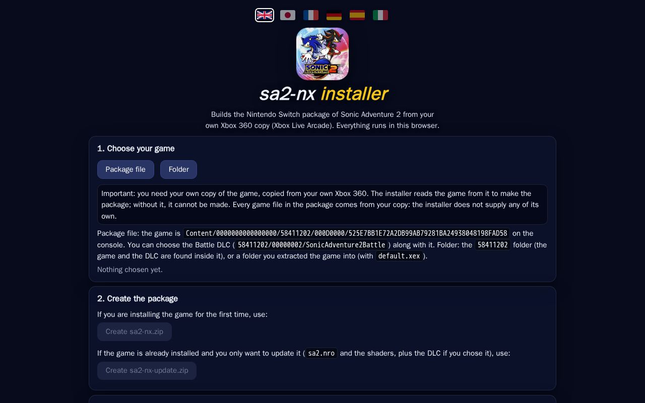 Preview of Sa2 Nx Installer