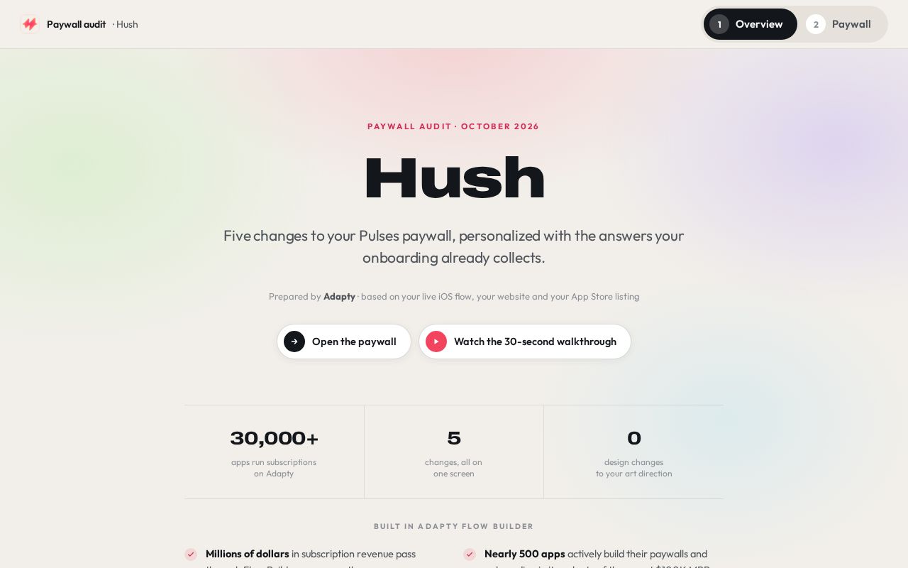Preview of Hush Paywall Rebuild