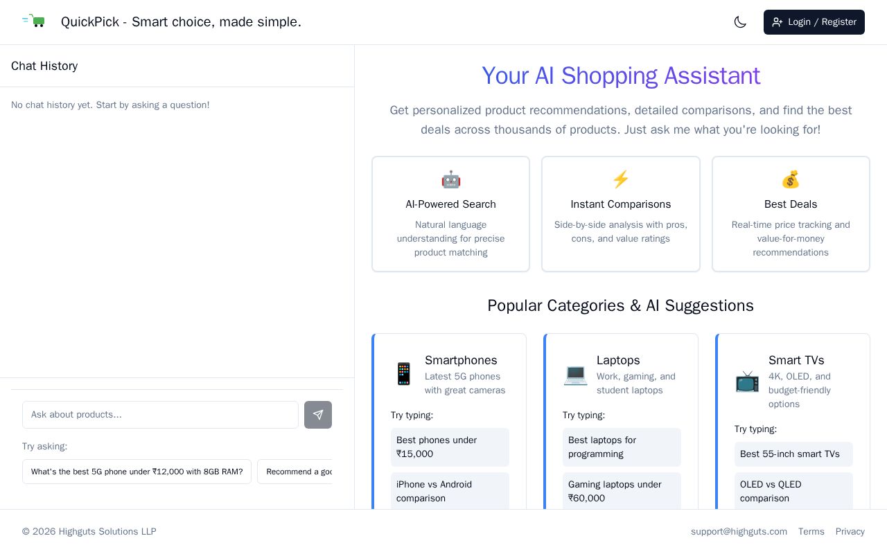 Preview of QuickPick AI - That Shops Smart, So You Don’t Have To.