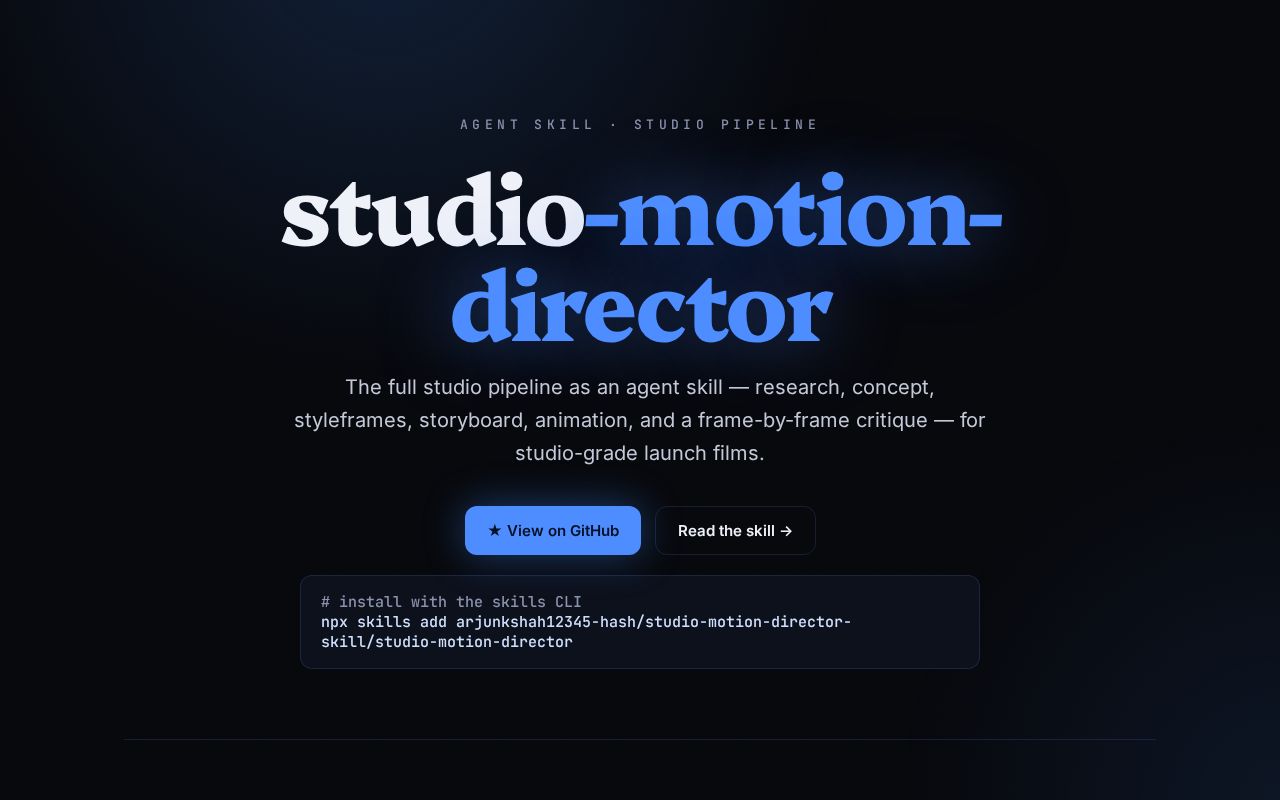 Preview of Studio Motion Director Skill