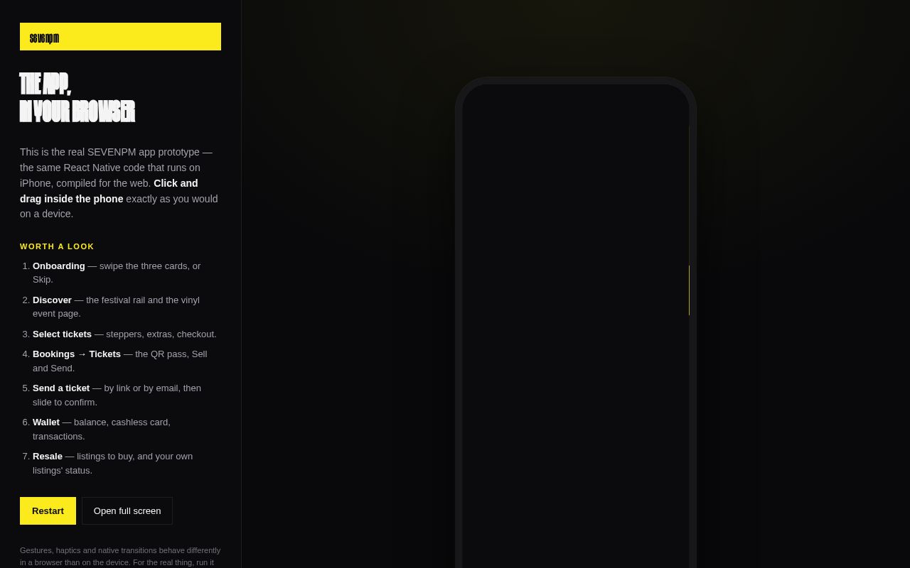 Preview of Sevenpm App