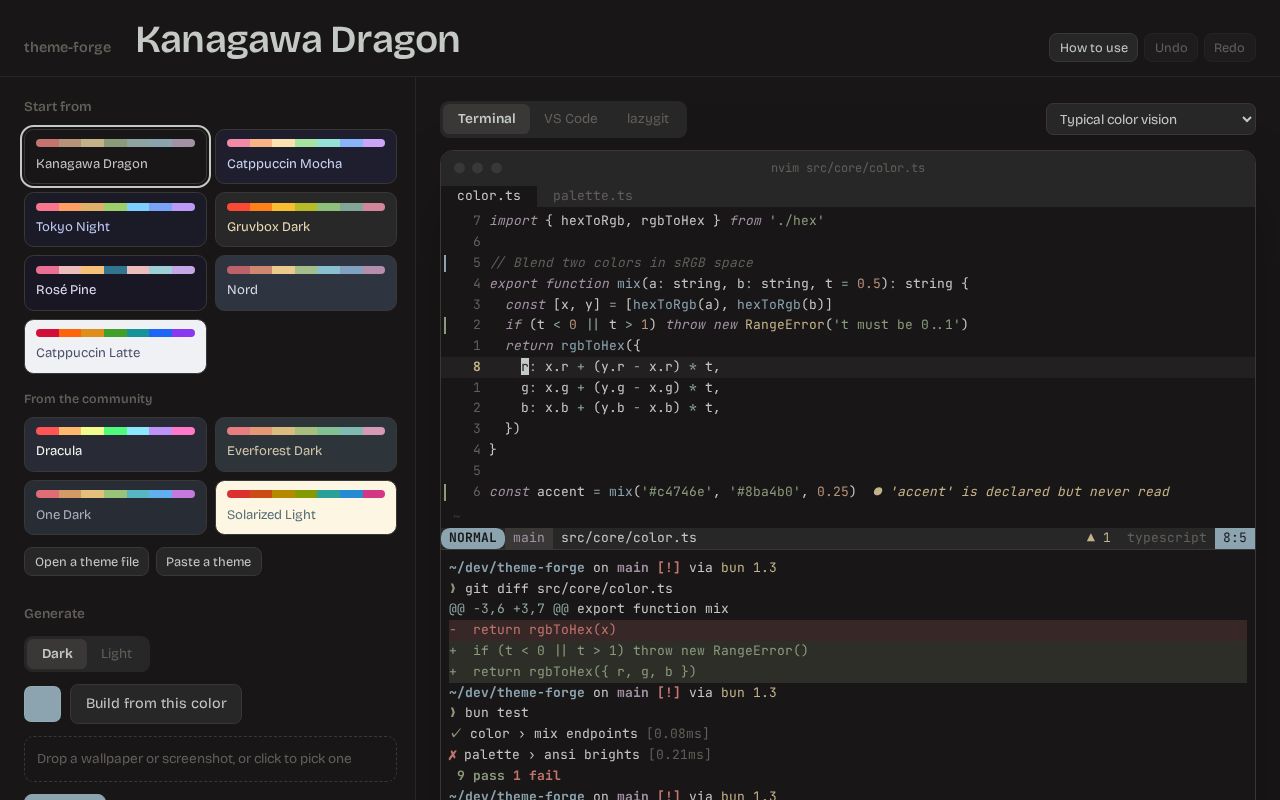 Preview of Theme Forge