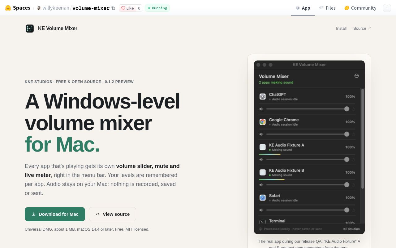 Preview of Volume Mixer