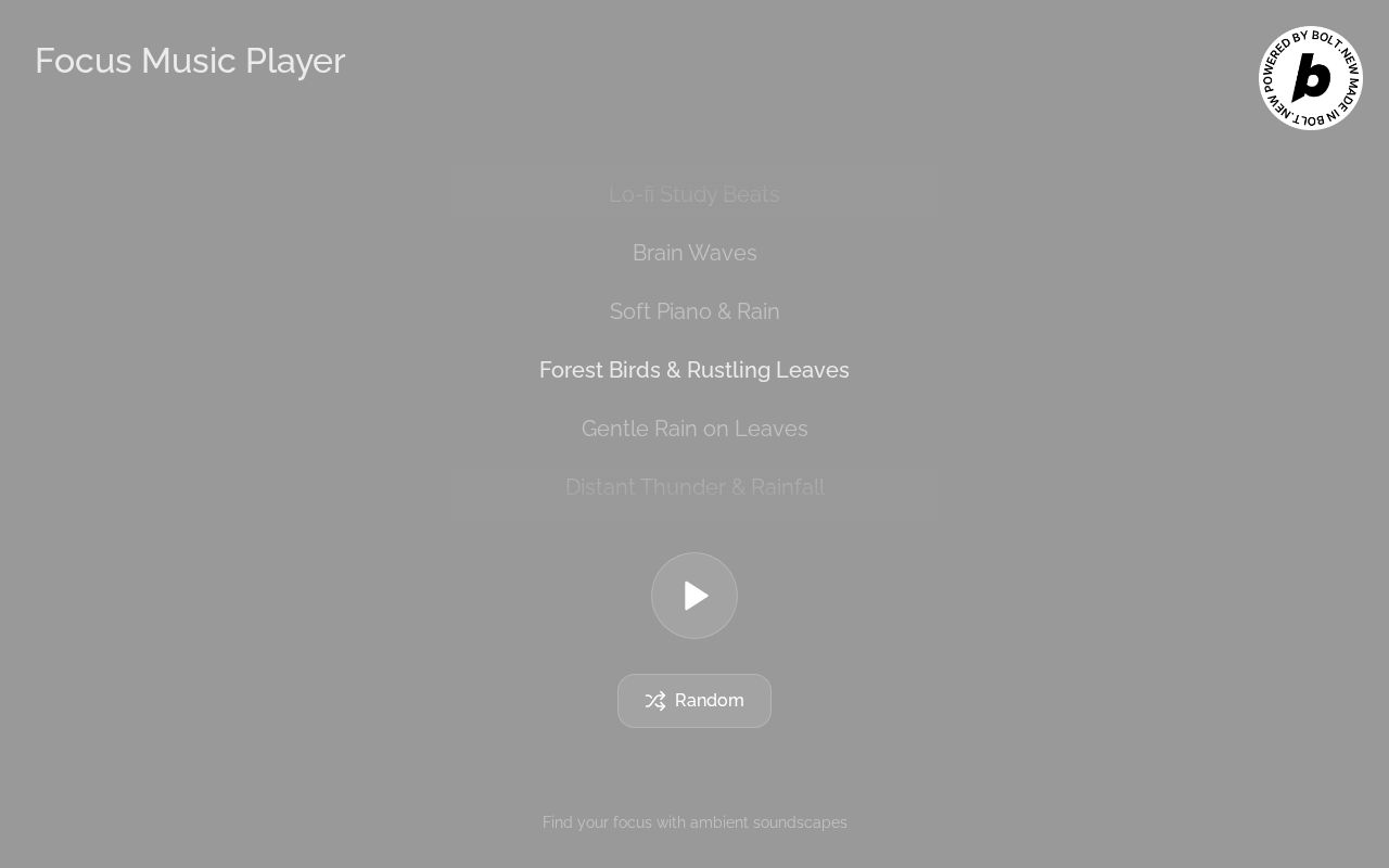 Preview of Focus Music Player
