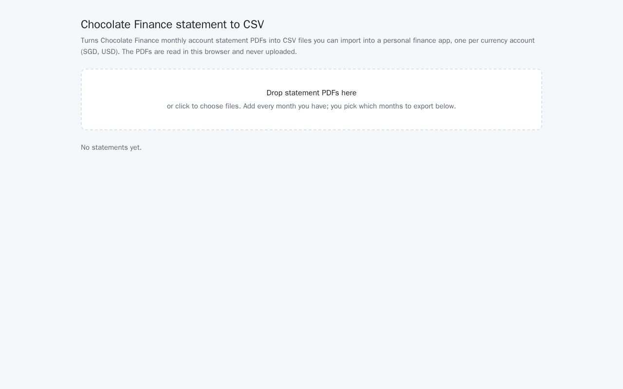 Preview of Chocolate2csv