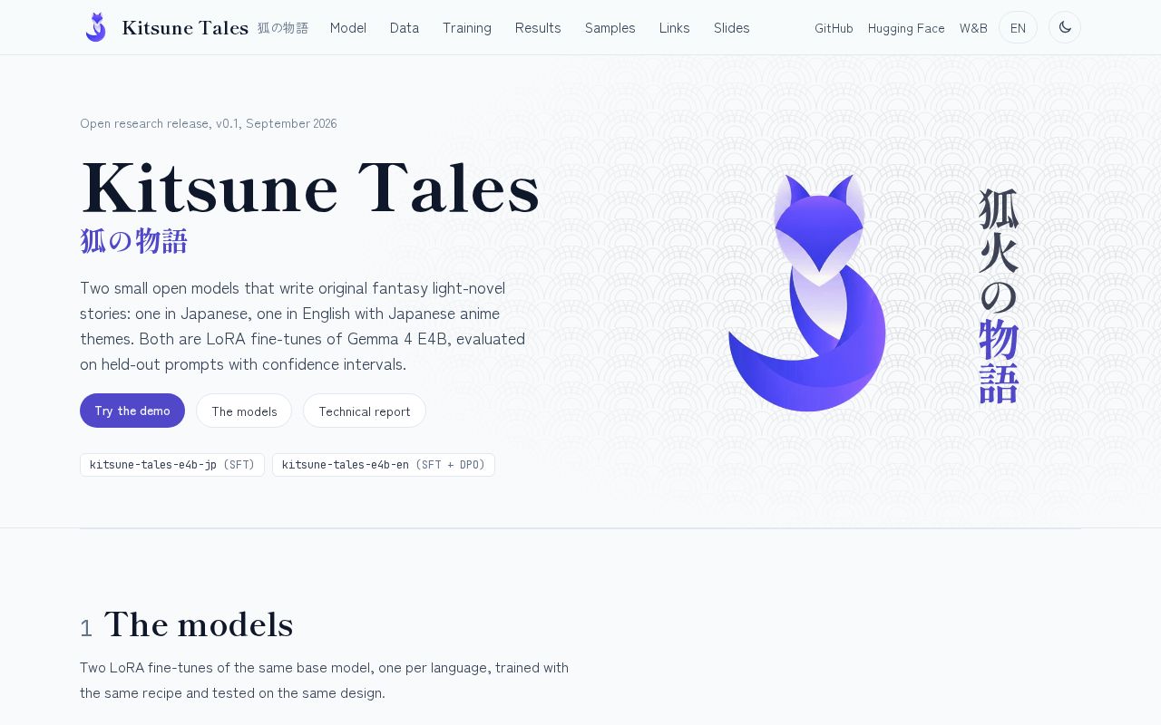 Preview of Kitsune Tales Qwen Site