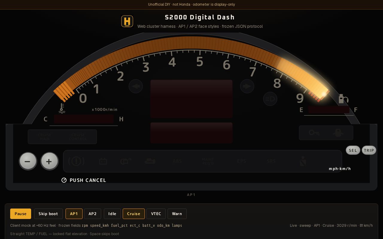 Preview of S2000 Digital Dash