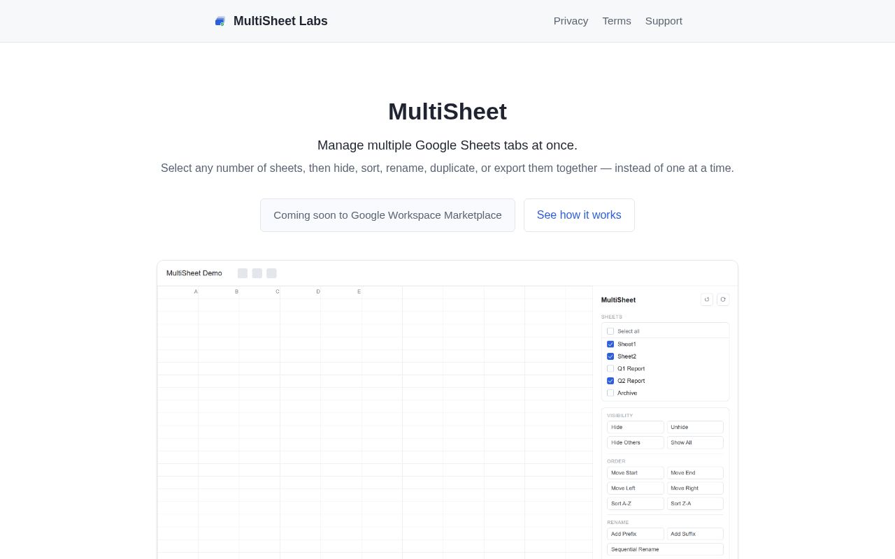 Preview of Multisheet Site