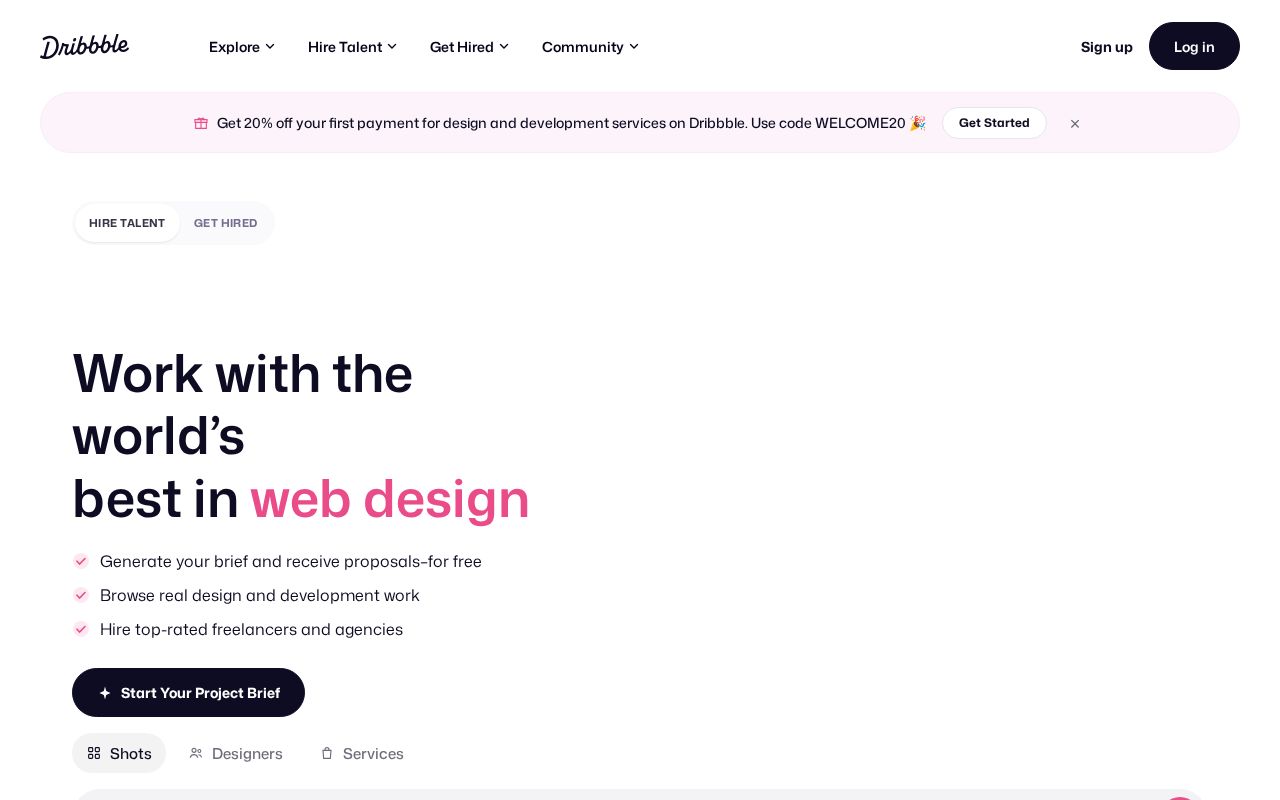 Preview of Dribbble