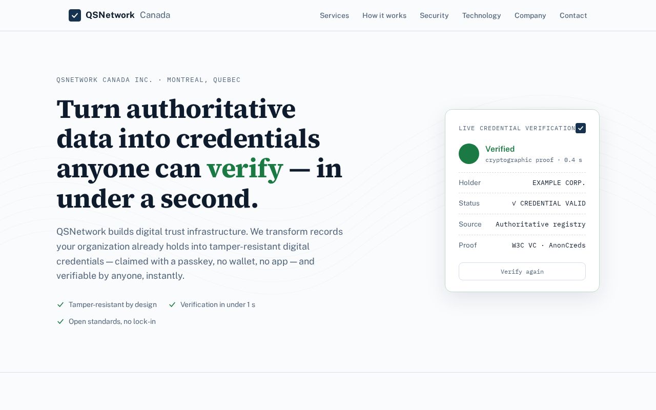 Preview of Qsnetwork Site