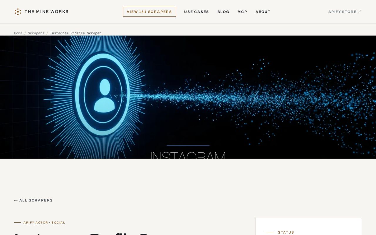 Preview of Instagram Profile Scraper