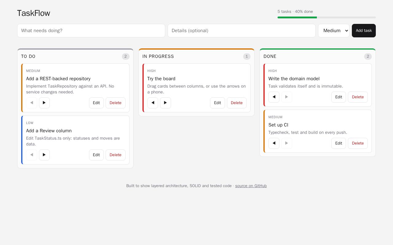 Preview of TaskFlow