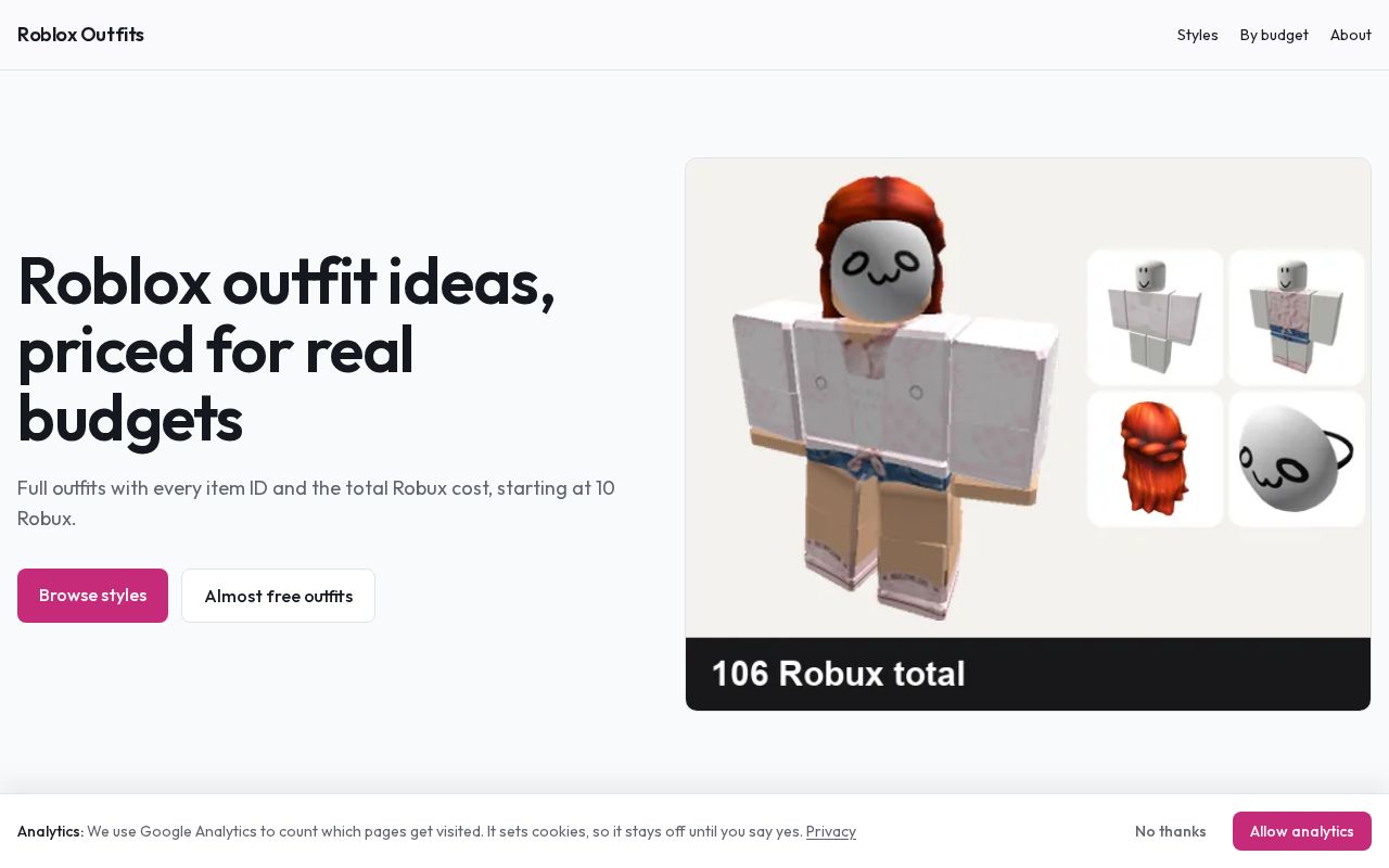 Preview of Roblox Outfit Ideas