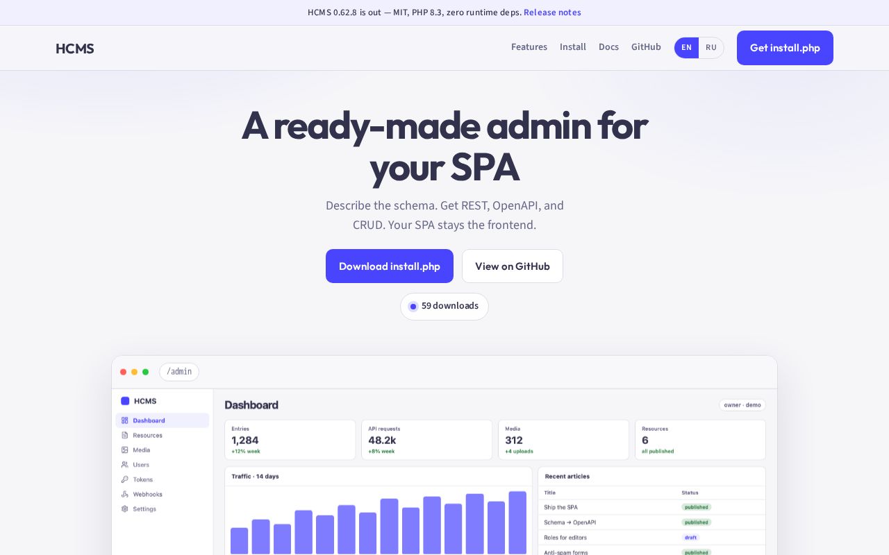 Preview of A ready-made admin for your SPA