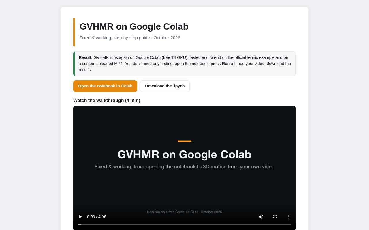 Preview of Gvhmr Colab
