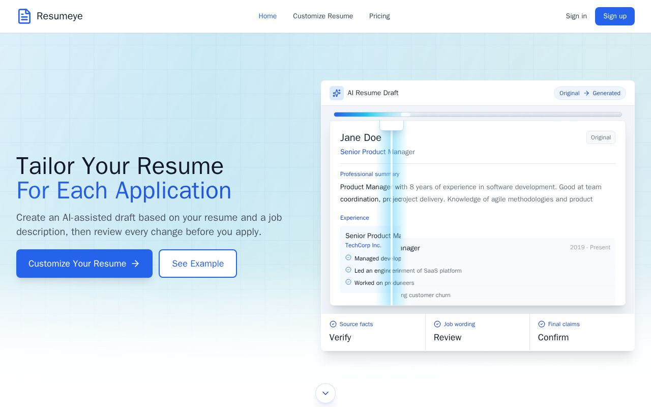 Preview of Resumeye