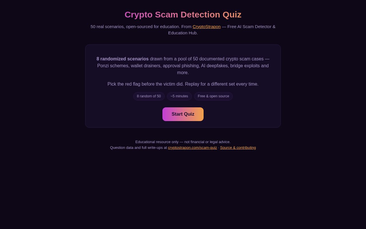 Preview of Crypto Scam Quiz