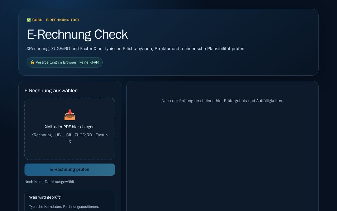 Preview of E-Rechnung Check