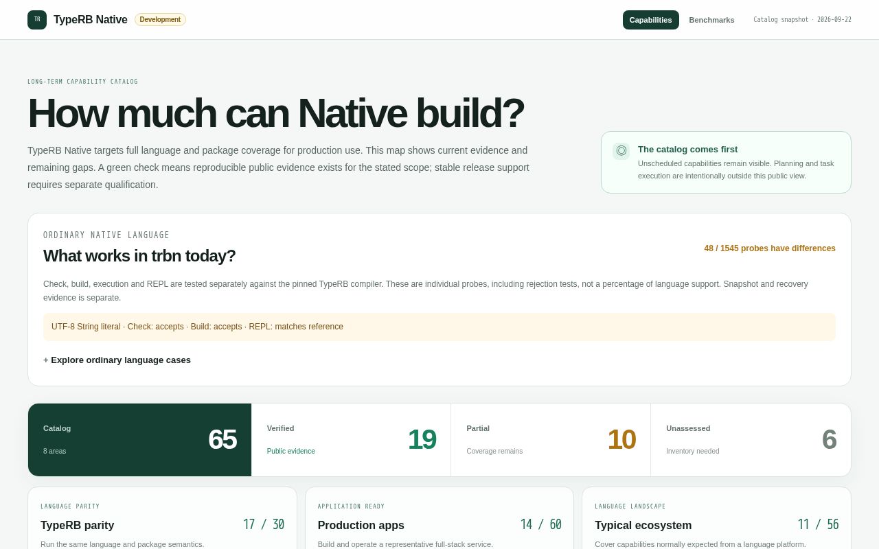 Preview of TypeRB Native Capability Map