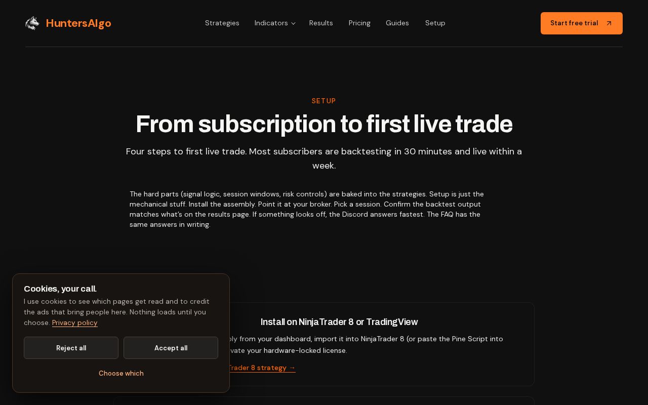 Preview of HuntersAlgo Setup