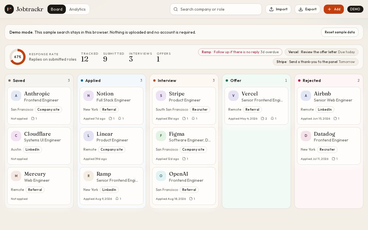 Preview of Jobtrackr
