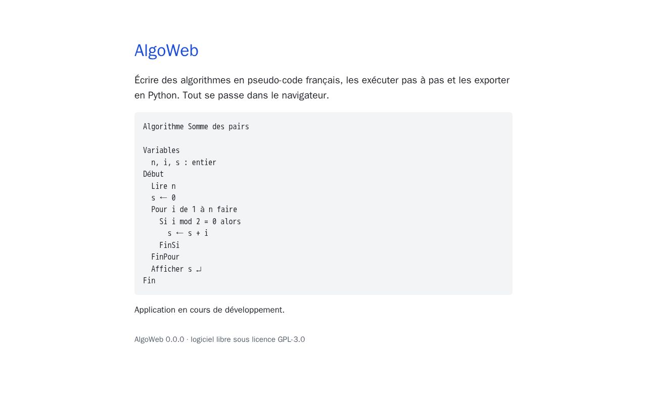 Preview of Algoweb