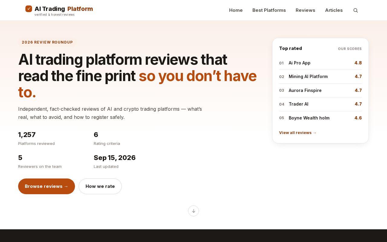 Preview of AI Trading Platform