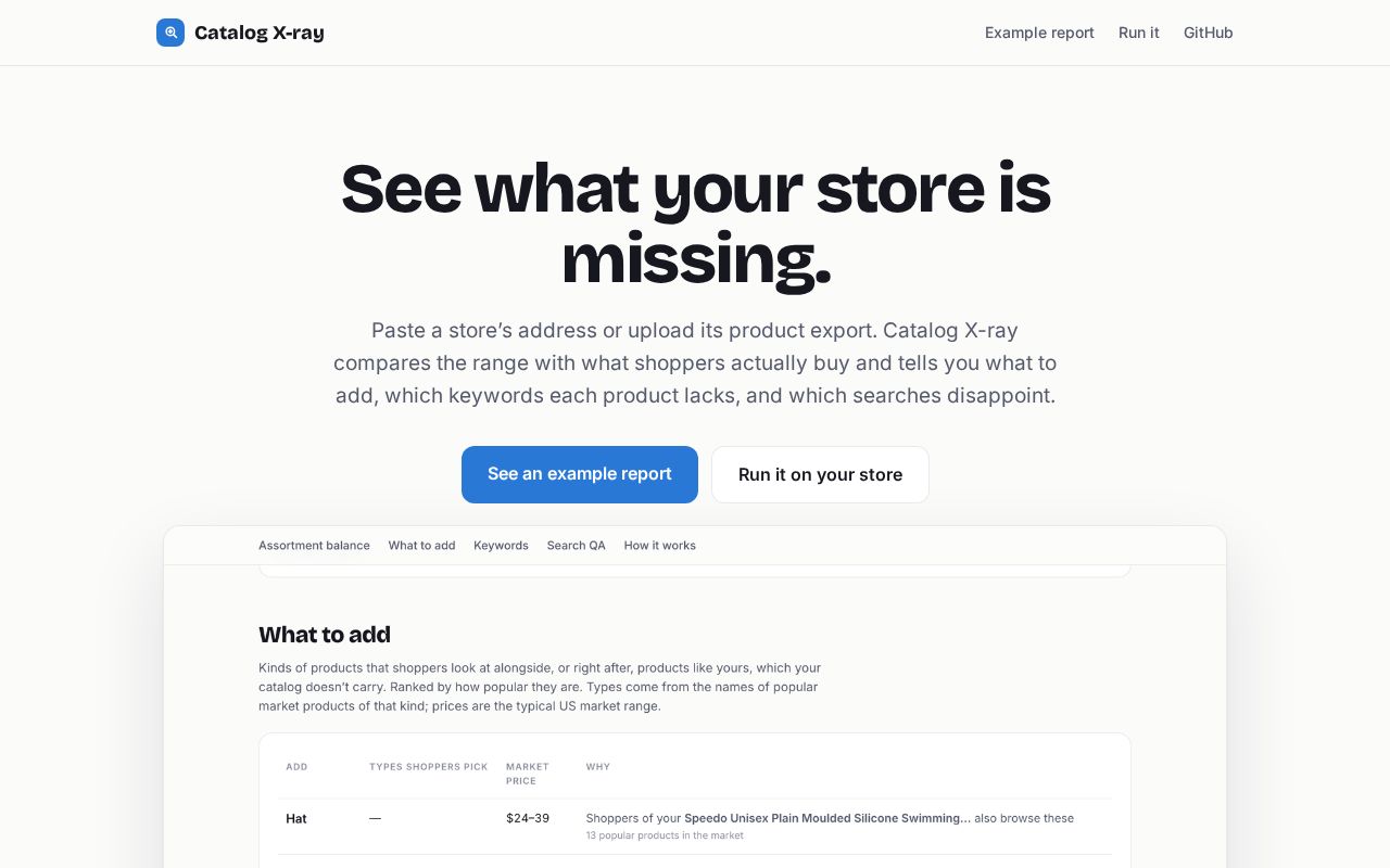 Preview of Catalog Xray