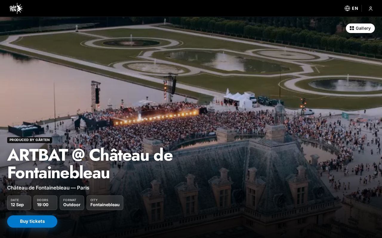 Preview of Gärten Project ticketing prototype — ARTBAT @ Château de Fontainebleau