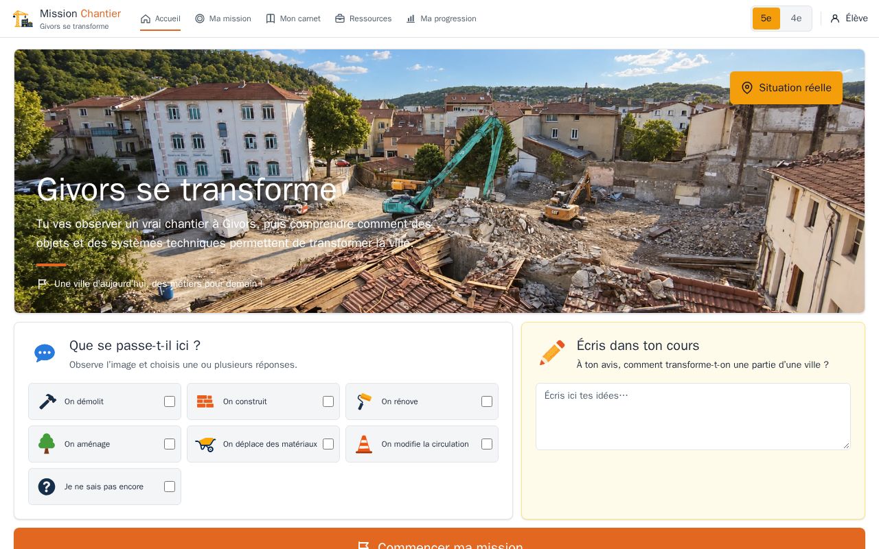 Preview of Mission Chantier
