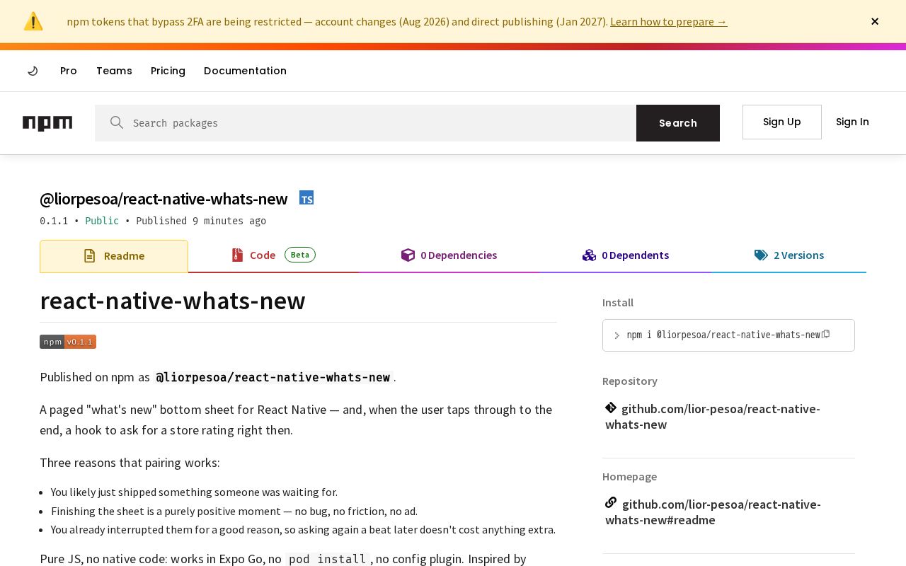Preview of React Native Whats New