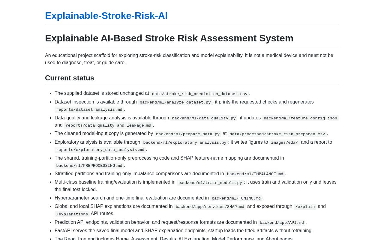 Preview of Explainable Stroke Risk AI