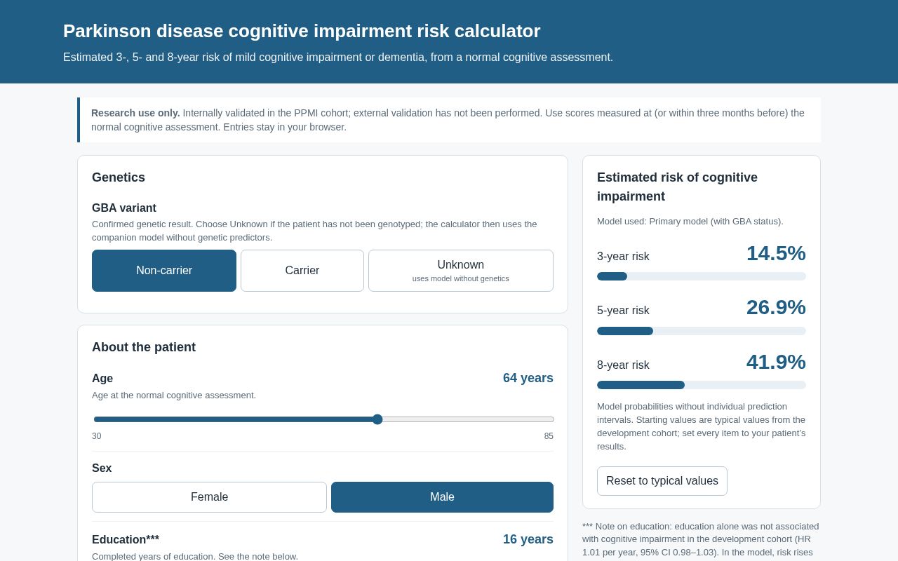 Preview of Pd Cognition Calculator