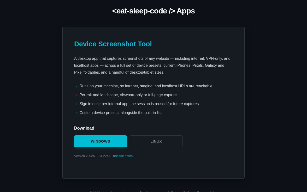 Preview of Screenshot Eat Sleep Code Com