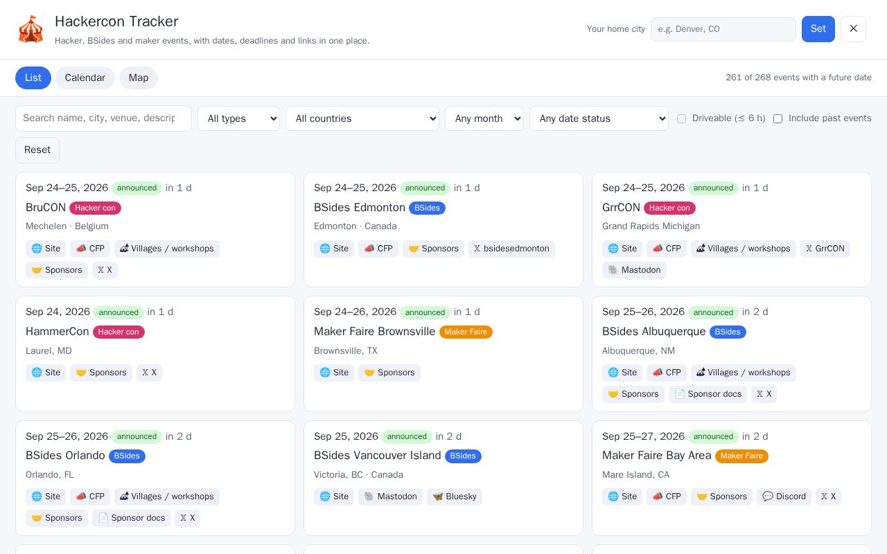 Preview of Hackercon Tracker