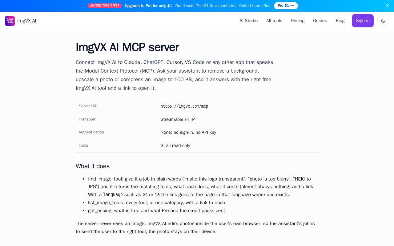 Preview of Imgvx Ai Mcp