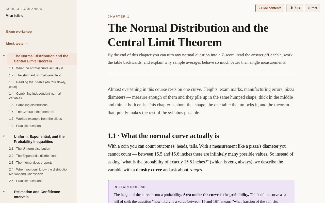 Preview of Statistics Course Companion