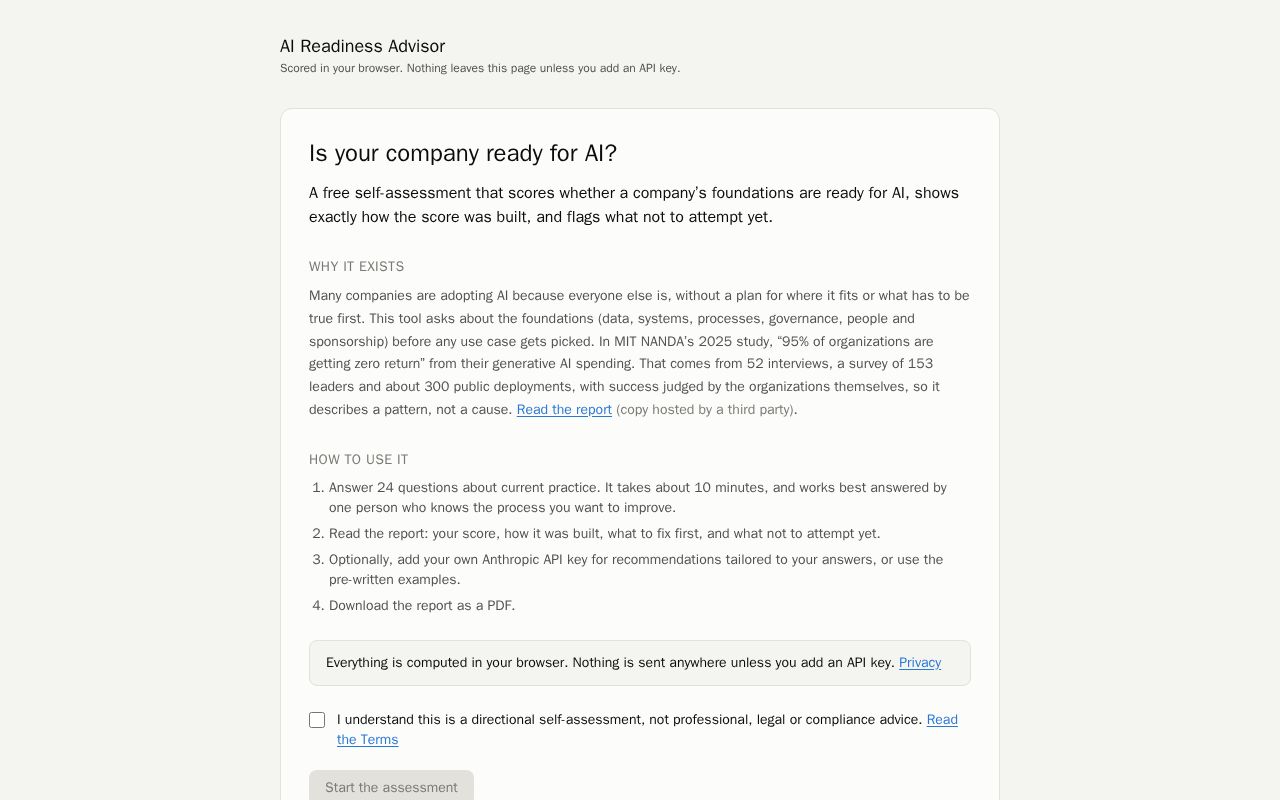Preview of Ai Readiness Advisor