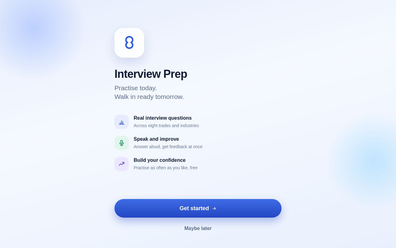 Preview of Interview Prep App
