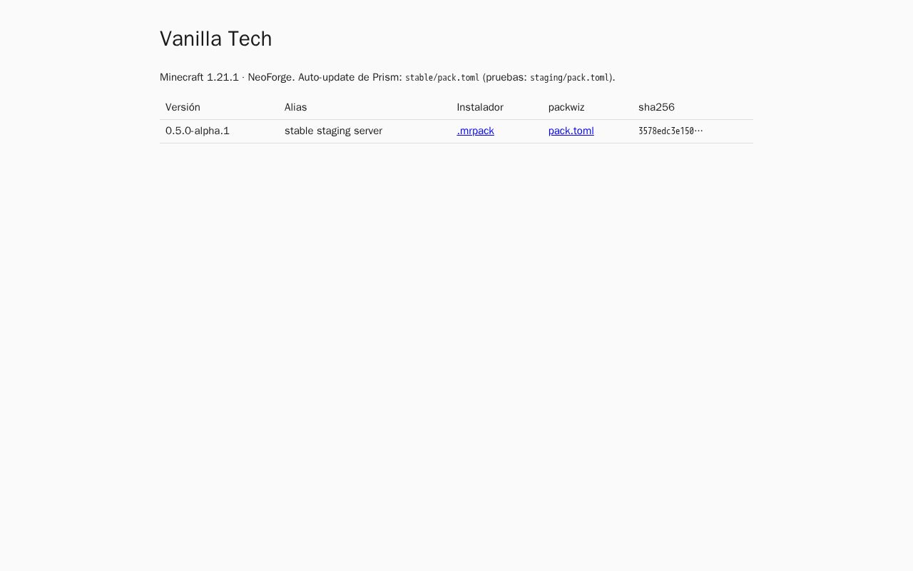 Preview of Vanilla Tech