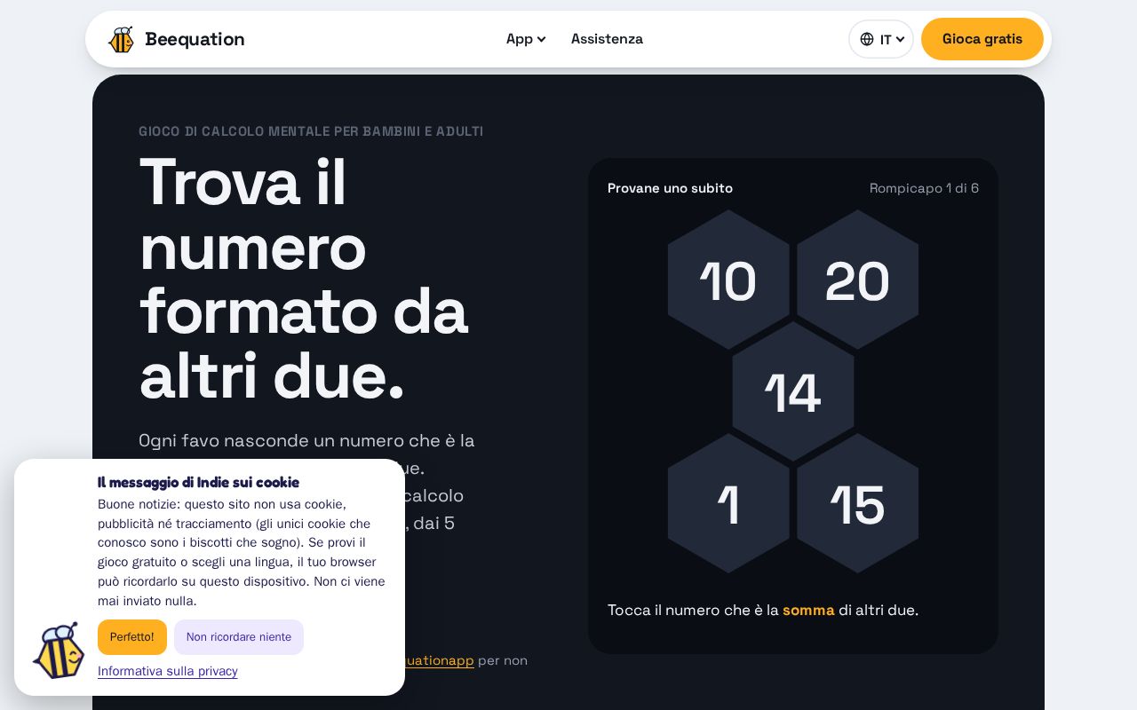 Preview of Beequation: gioco di calcolo mentale per bambini e adulti