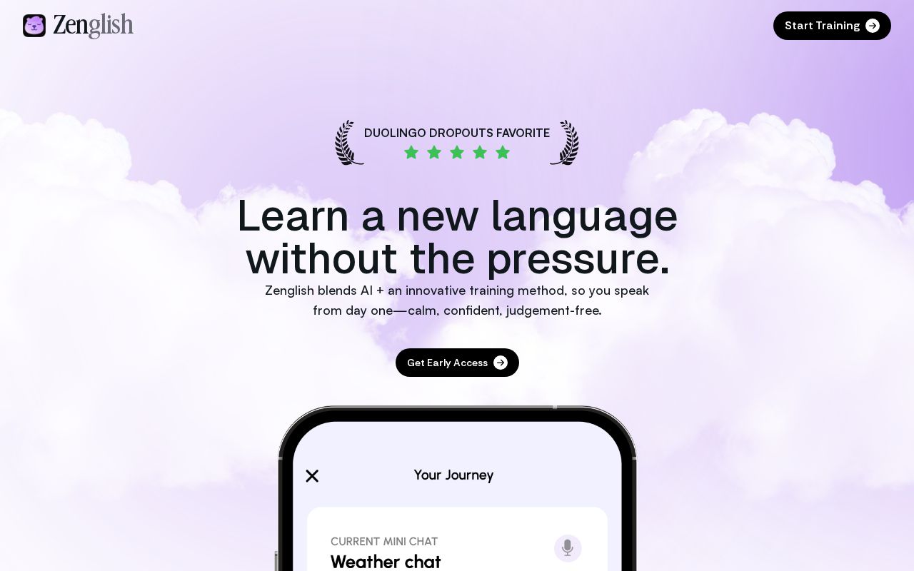Preview of Zenglish.io - Calm Language Learning