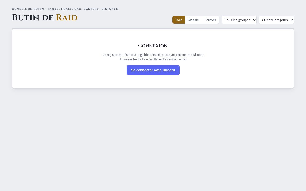 Preview of Butin de Raid