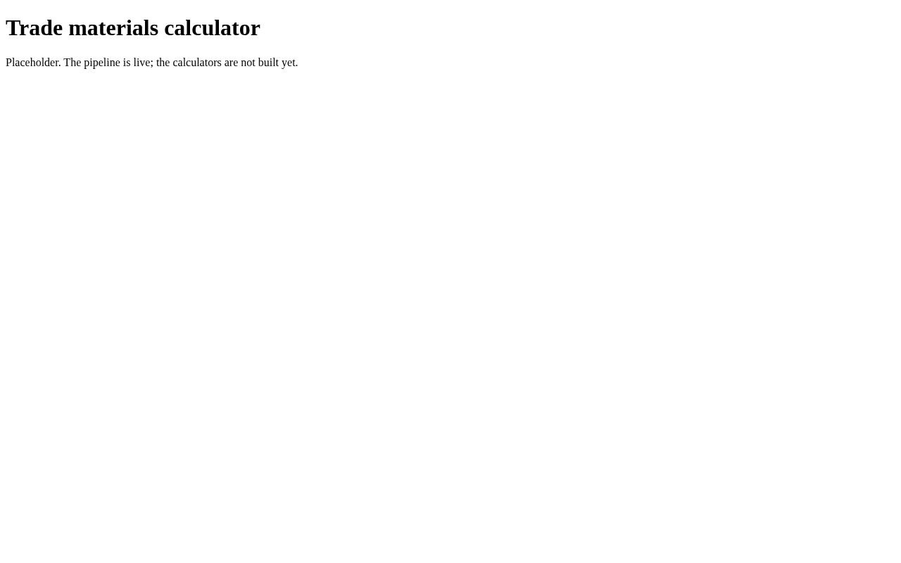 Preview of Trade Materials Calculator