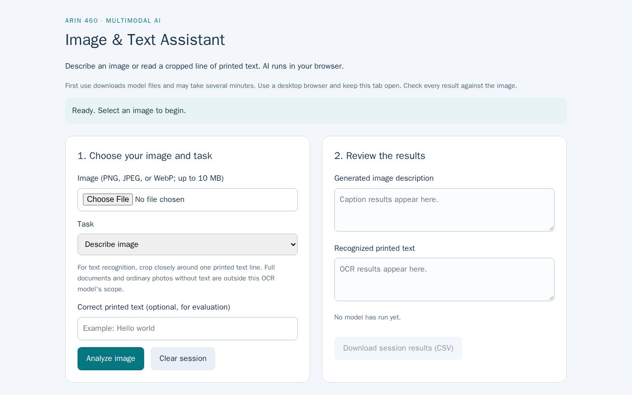 Preview of Image and Text Assistant