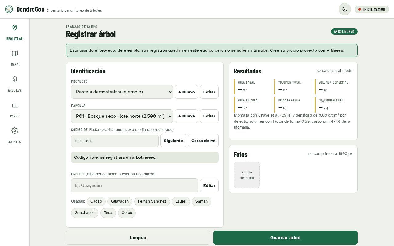 Preview of DendroGeo Multiplataforma
