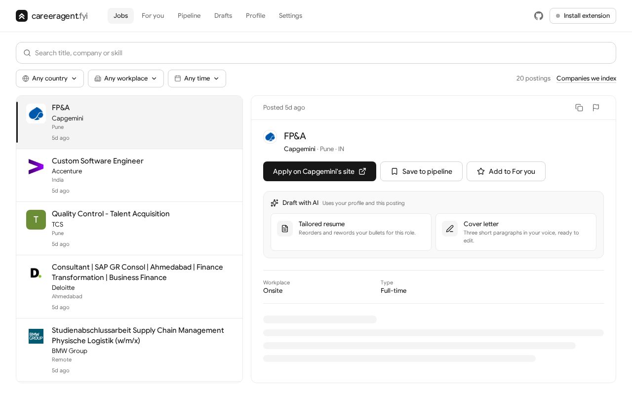 Preview of Career Agent Web